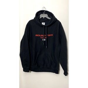 Men's Heavyweight Black Hoodie Street Skater Large Made in USA Round Two Chicago
